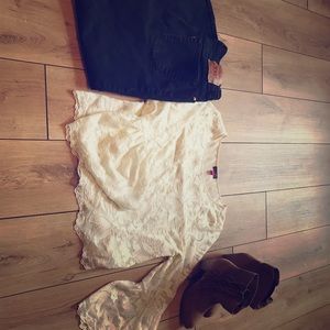 Bell Sleeve, Lace Crop Top